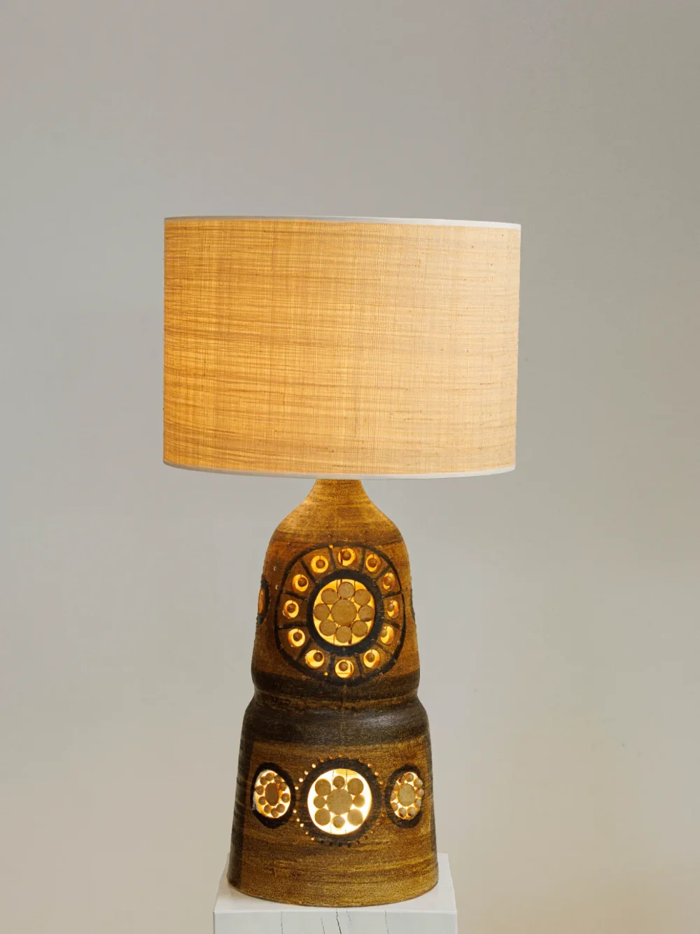 Lampe de sol en céramique par georges pelletier – édition h65 à la douille, circa 1960