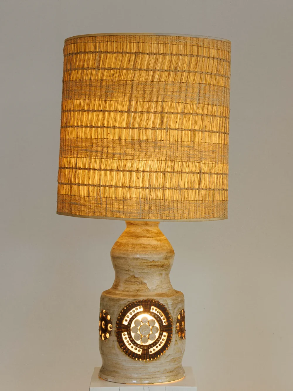 Grande lampe en céramique par georges pelletier – édition h58 à la douille, diam26, circa 1960